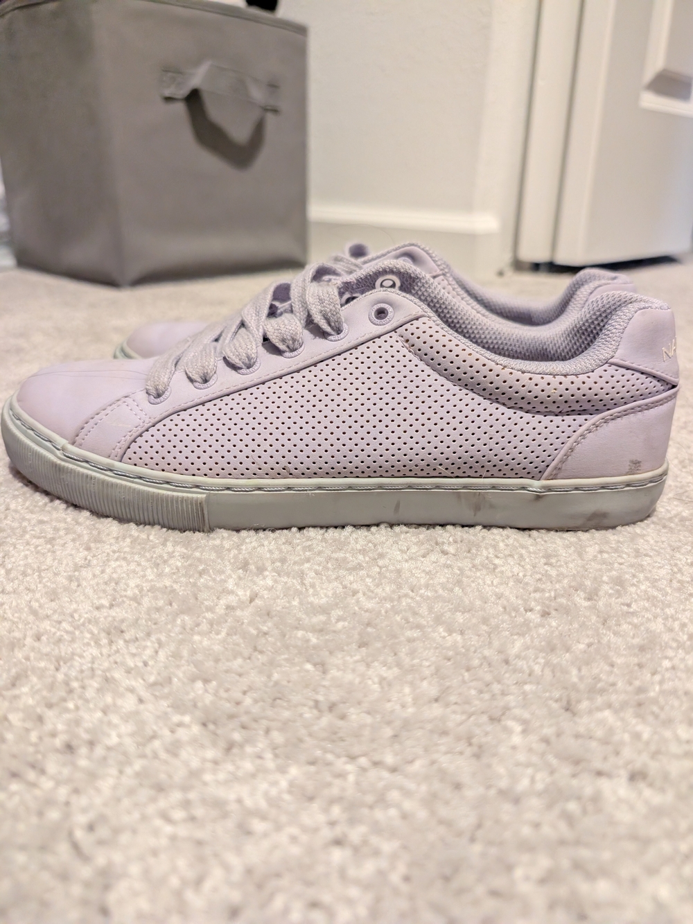 Nautica Women’s Perforated Lace-Up Sneakers in Light Lavender